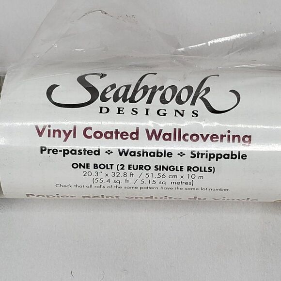 Seabrook Designs Vinyl Coated Wallpaper Abstract Brown Green Metallic Bronze - Picture 6 of 7